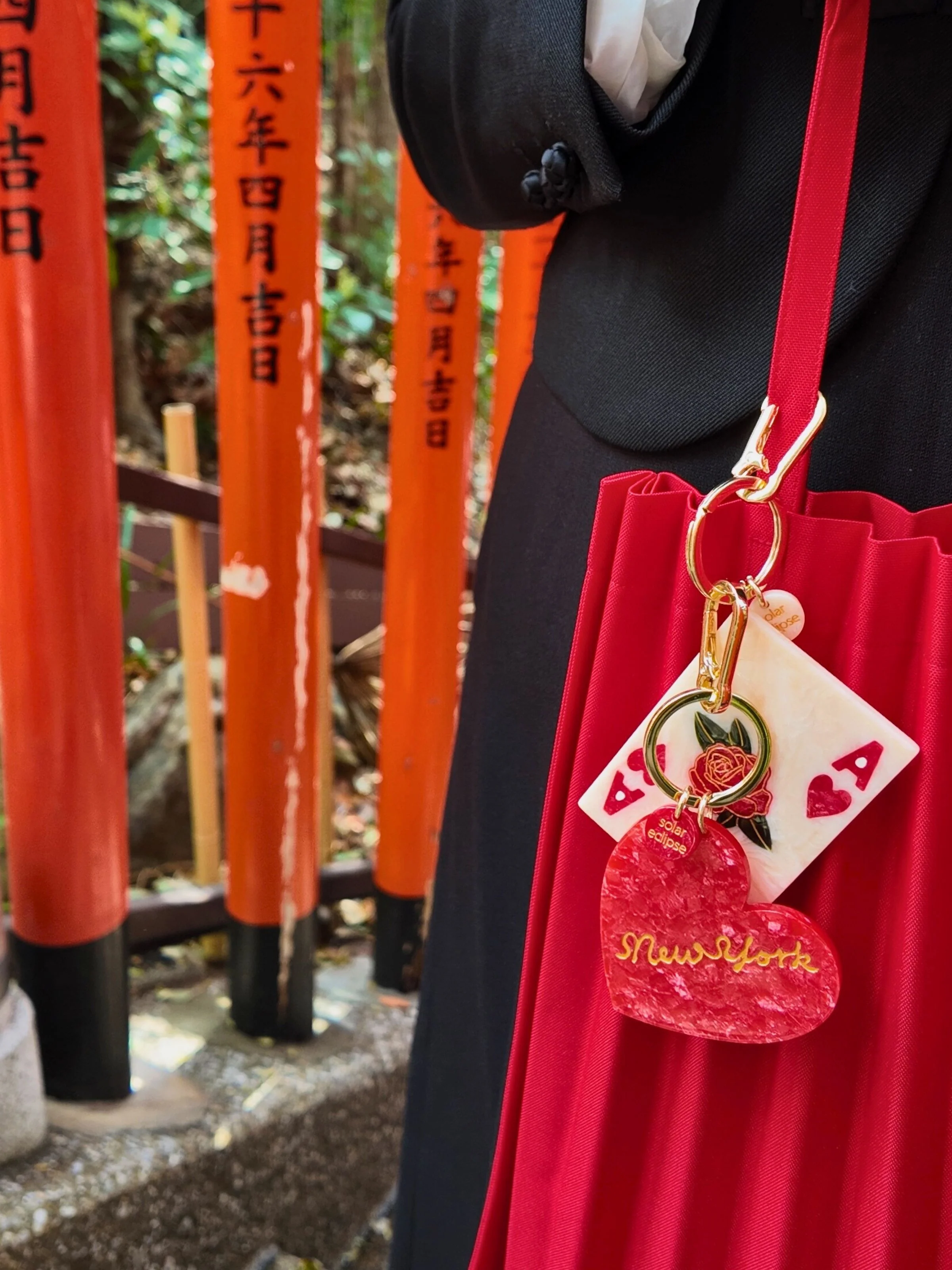 Hand-Painted Ace of Hearts Bag Charm + Keychain | Eco-Friendly - Image 3