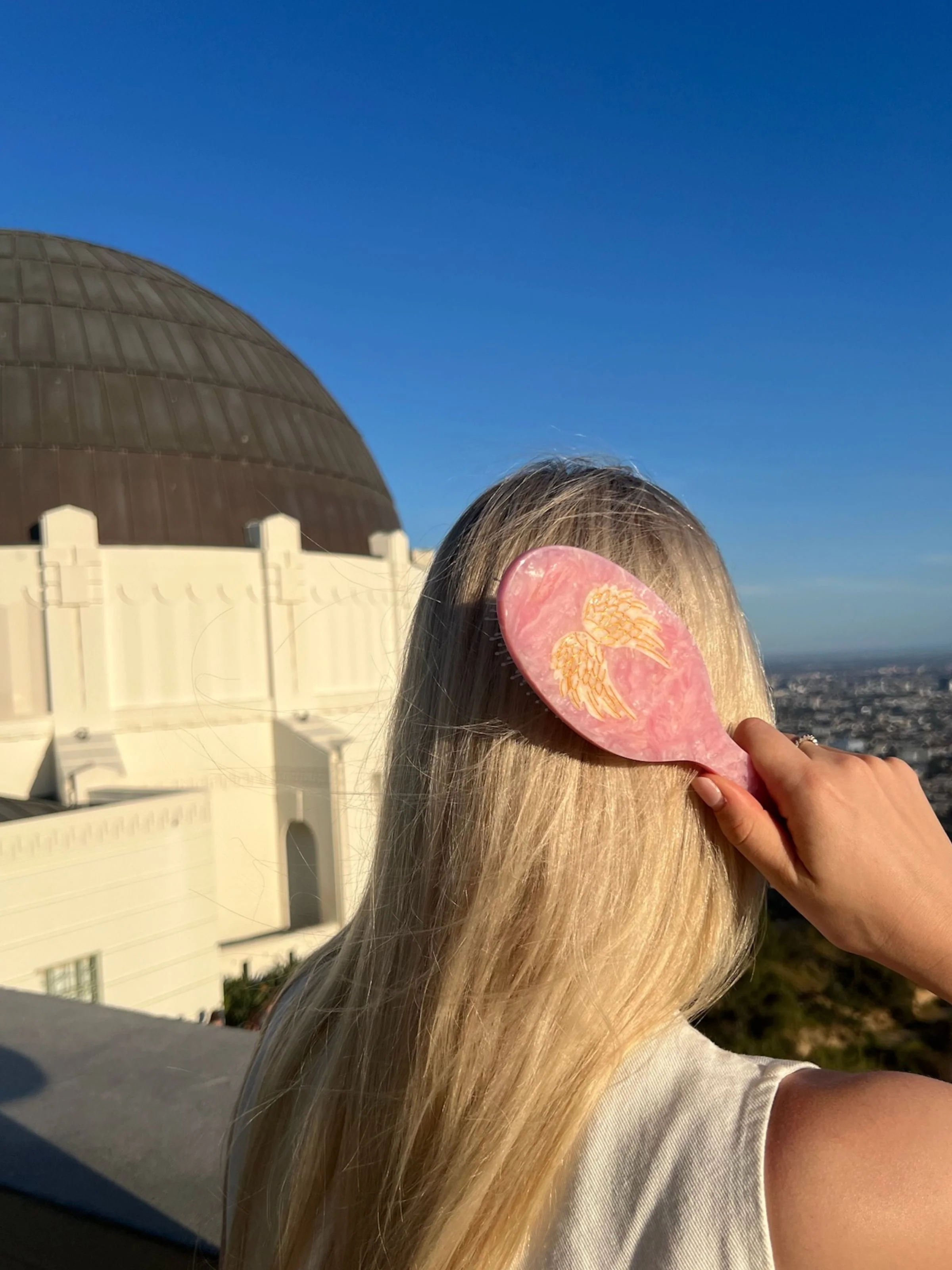 Hand-painted Angel Wings Great Hair Day Brush | Eco-Friendly - Image 2