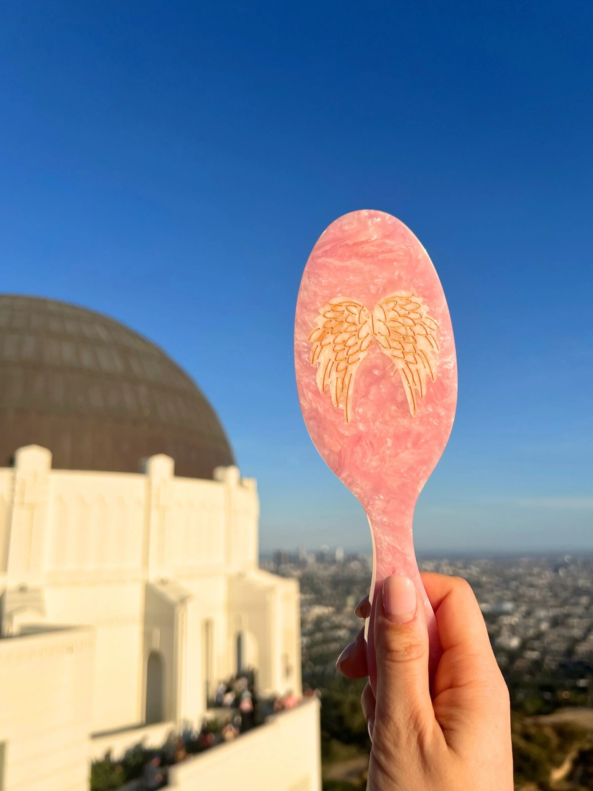 Hand-painted Angel Wings Great Hair Day Brush | Eco-Friendly - Image 3