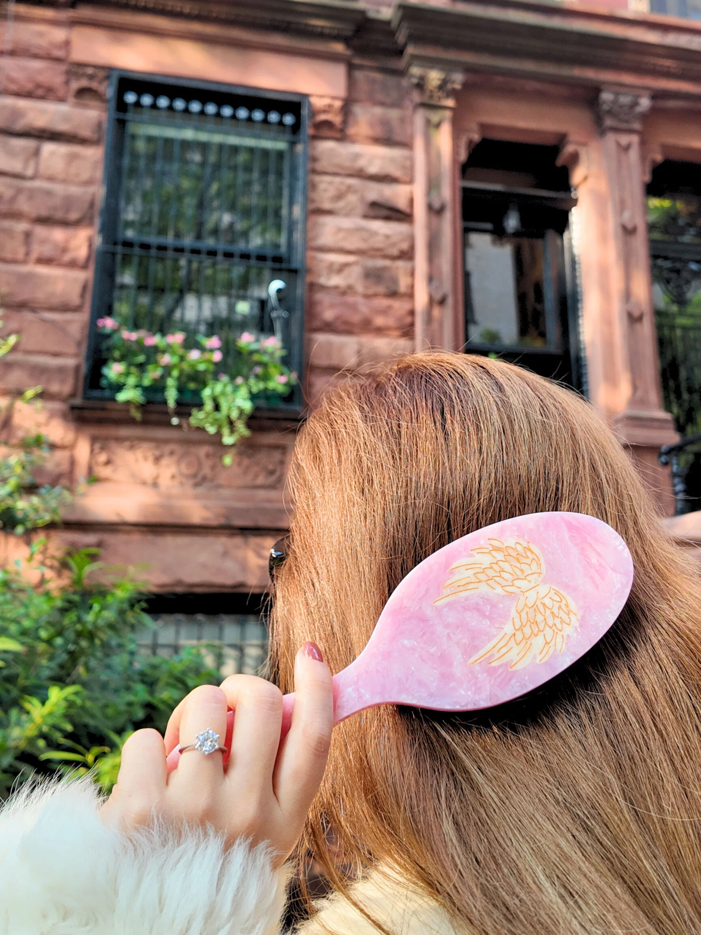 Hand-painted Angel Wings Great Hair Day Brush | Eco-Friendly - Image 4