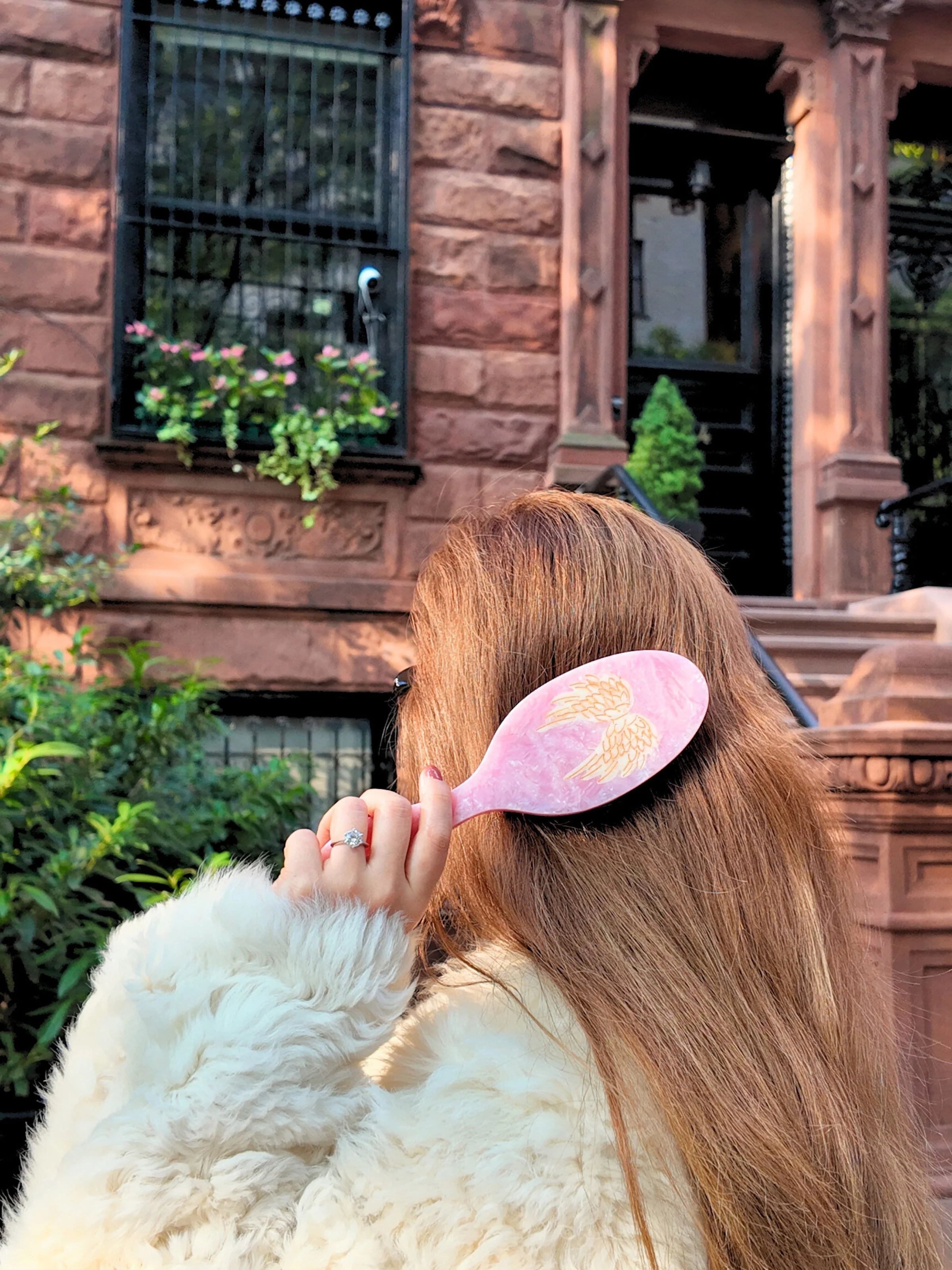 Hand-painted Angel Wings Great Hair Day Brush | Eco-Friendly - Image 5