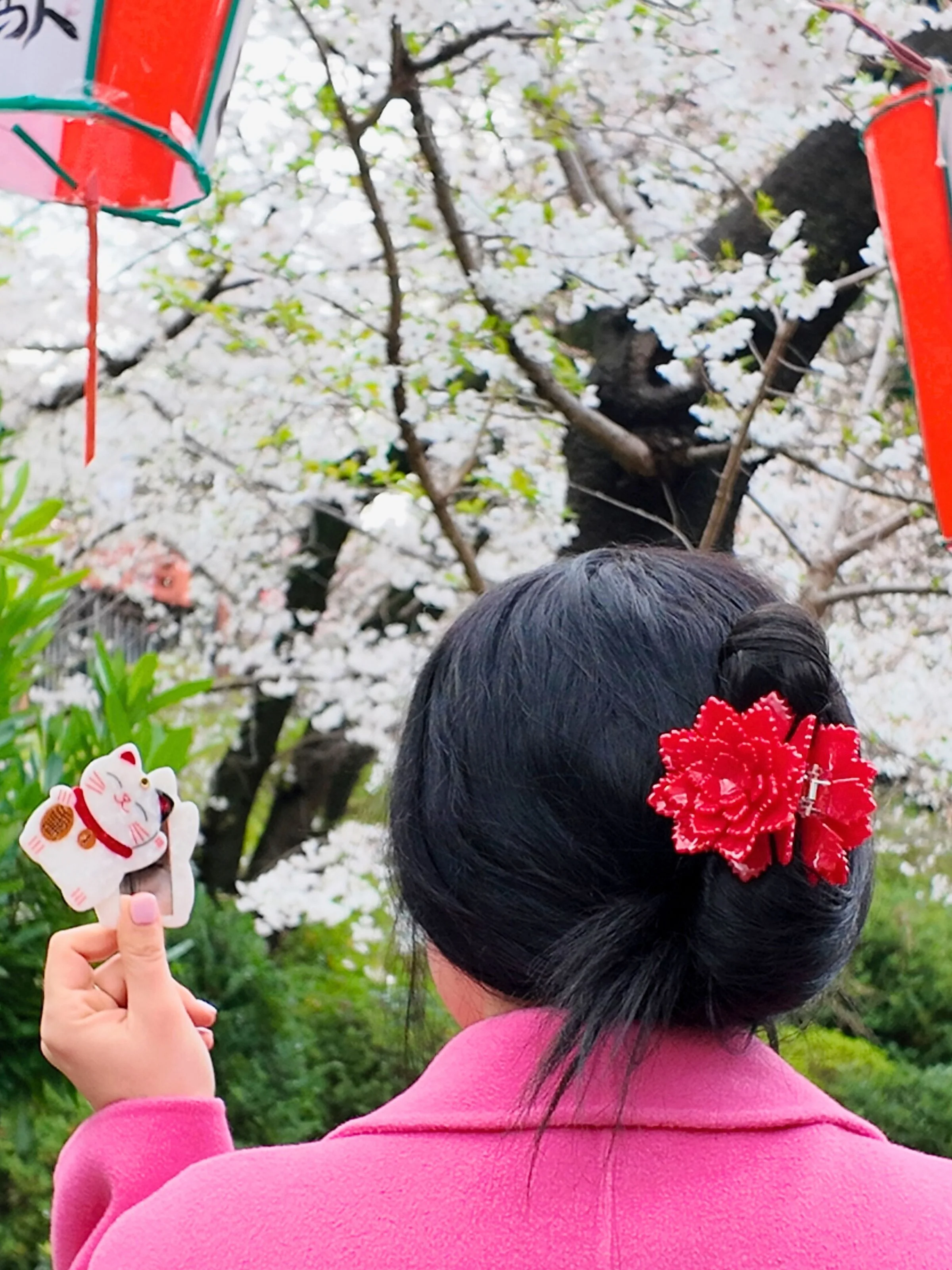 Handmade Origami Peony Flower Claw Hair Clip| Eco-Friendly - Image 9
